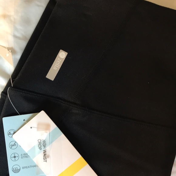 NWT Zella High Waisted Crop with mesh - Picture 6 of 7